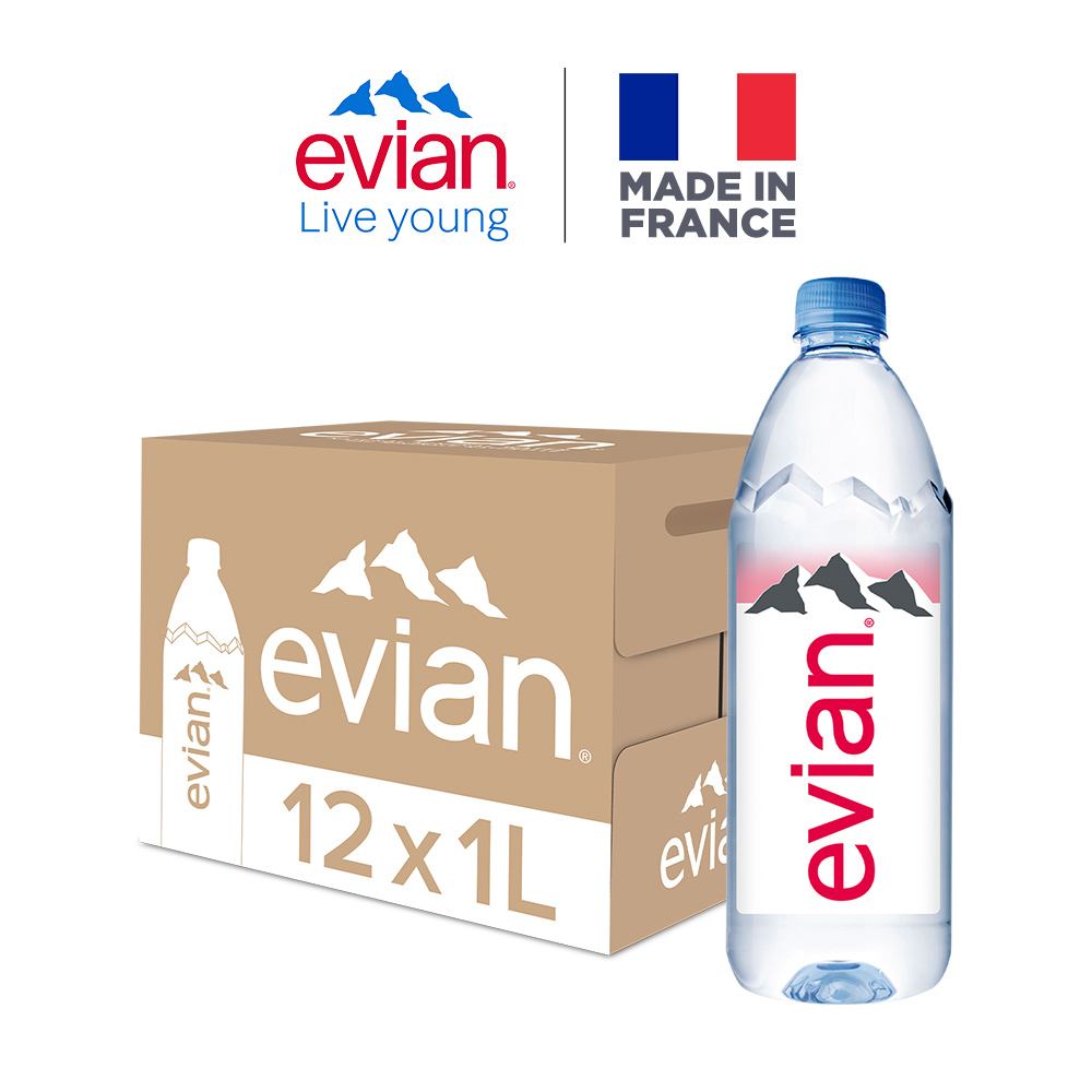 【evian 依雲 原廠總代理直營】天然礦泉水1000mlx12入/箱(寶特瓶)◉90C004